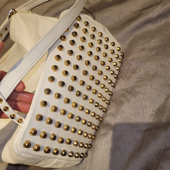 White Studded Hobo Bag - Picture 2 of 8